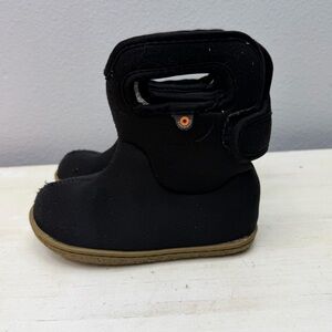 Bogs Black Insulated Rain Boots Size 7 Kids